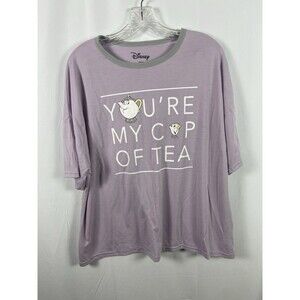 Disney Mrs Potts And Chip Women’s Sleepware T-shirt Top Sz XL Soft Lavender